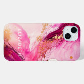 roze goud marmer glitters persoonlijke naam Case-Mate iPhone case (Achterkant (horizontaal))