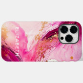 roze goud marmer glitters persoonlijke naam Case-Mate iPhone case (Achterkant (horizontaal))