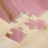 Roze Goud Marmer Luxe Abstract Legpuzzel (Zijkant)