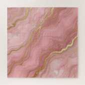 Roze Goud Marmer Luxe Abstract Legpuzzel (Horizontaal)