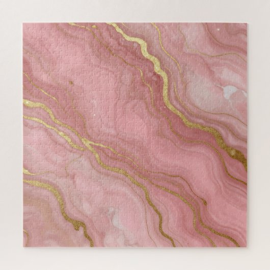 Roze Goud Marmer Luxe Abstract Legpuzzel (Verticaal)