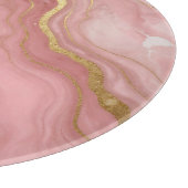 Roze Goud Marmer Luxe Abstract Snijplank (Hoek)
