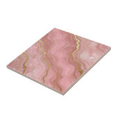 Roze Goud Marmer Luxe Abstract Tegeltje (Zijkant)