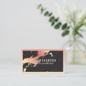 Roze Goud Marmer | Rand Visitekaartje (Staand voorkant)