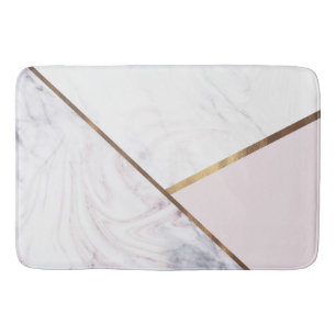 Roze Goud Marmer Werveling & Blush Roze Brons Glam Badmat
