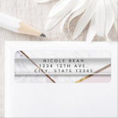 Roze Goud Marmer Werveling & Blush Roze Brons Glam Etiket (Insitu)