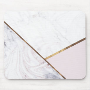 Roze Goud Marmer Werveling & Blush Roze Brons Glam Muismat