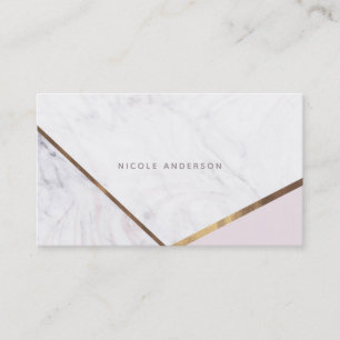 Roze Goud Marmer Werveling & Blush Roze Brons Glam Visitekaartje