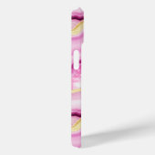 Roze Goud Marmeren Agaat Geode Monogrammed Chic Case-Mate iPhone Case (Achterkant / Rechts)