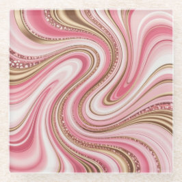 Roze Goud Marmeren Glas Onderzetter