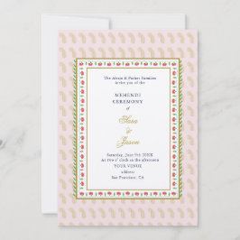 Roze & Goud Mehendi Ceremonie Indiaas Kaart