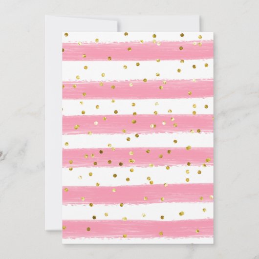 Roze Goud MEISJE DINOSAURUS VERJAARDAG uitnodiging (Achterkant)