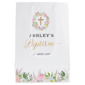 Roze Goud Meisje Doop Medium Cadeauzakje (Achterkant)