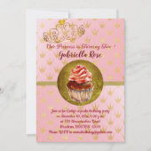 Roze & Goud Meisje Foto Verjaardag Uitnodiging (Voorkant)