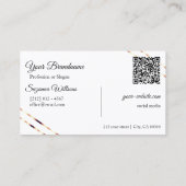 Roze Goud met Glanzende Lijnen Monogram QR Code Visitekaartje (Achterkant)