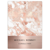 Roze Goud Metaal Marmer Consultant Bedrijf Klembord (Achterkant)