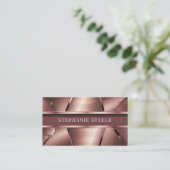Roze Goud Metaal Visitekaartje (Staand voorkant)
