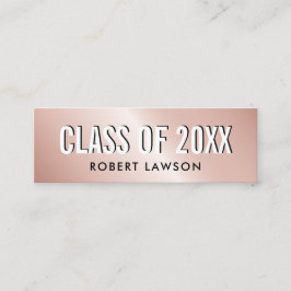 Roze Goud Metallic Luxe Klas Afstudeer Naamkaart Mini Visitekaartje