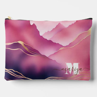 Roze Goud Metallic Marmer naam Etui