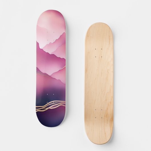 Roze Goud Metallic Marmeren Steen Persoonlijk Skateboard (Voorkant)
