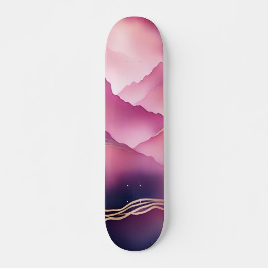 Roze Goud Metallic Marmeren Steen Persoonlijk Skateboard (Voorkant)