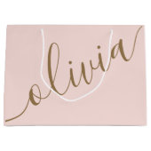 Roze Goud Minimalistisch Modern Monogram Elegant Groot Cadeauzakje (Voorkant)