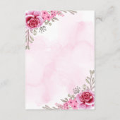 Roze Goud Minimalistische Bloemenbruiloft Informatiekaartje (Achterkant)