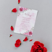 Roze Goud Minimalistische Bloemenbruiloft Programmakaart