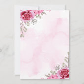 Roze Goud Minimalistische Bloemenbruiloft Save The Date (Achterkant)