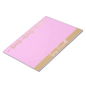 Roze & Goud Minimalistische Gepersonaliseerde Notitieblok (Schuin)