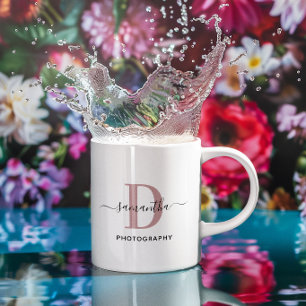 Roze Goud Minimalistische Monogram Logo Koffiemok