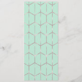 Roze Goud Mintgroene Chic Geometrische Trouwmenu Menu (Achterkant)