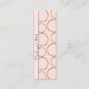 Roze & Goud Modern Glam Elegante Cirkels Mini Visitekaartje