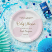 Roze Goud Modern Polkadot baby shower Papieren Bordje (Feest)