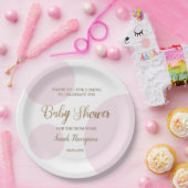 Roze Goud Modern Polkadot baby shower Papieren Bordje (Feest)