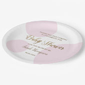 Roze Goud Modern Polkadot baby shower Papieren Bordje (Gekanteld)