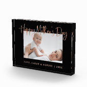 Roze goud | Modern script Happy Moederdag Fotoblokken (Rechts)