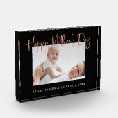 Roze goud | Modern script Happy Moederdag Fotoblokken (Links)