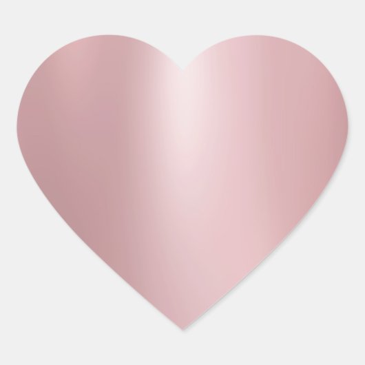 Roze Goud Moderne Elegante Lege Trendy Sjabloon Hart Sticker (Voorkant)