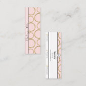 Roze & Goud Moderne Glam Elegante Cirkels Mini Visitekaartje (Voorkant / Achterkant)