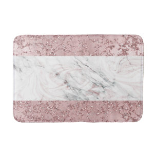 Roze Goud Moderne Glam Marmer & Glitter Decoratie Badmat