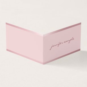 Roze Goud Moderne Handgeschreven Script Naam Elega Visitekaartje