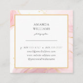 Roze Goud Moderne Kunst Vloeibare Waterverf Plein Vierkante Visitekaartje (Achterkant)