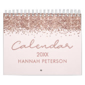 Roze Goud Moderne Minimalistische 2026 Kalender (Hoes)