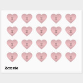Roze Goud Moderne Trendy Aangepaste Voeg Uw Tekst Hart Sticker (Vel)