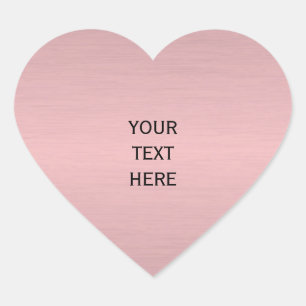 Roze Goud Moderne Trendy Aangepaste Voeg Uw Tekst Hart Sticker