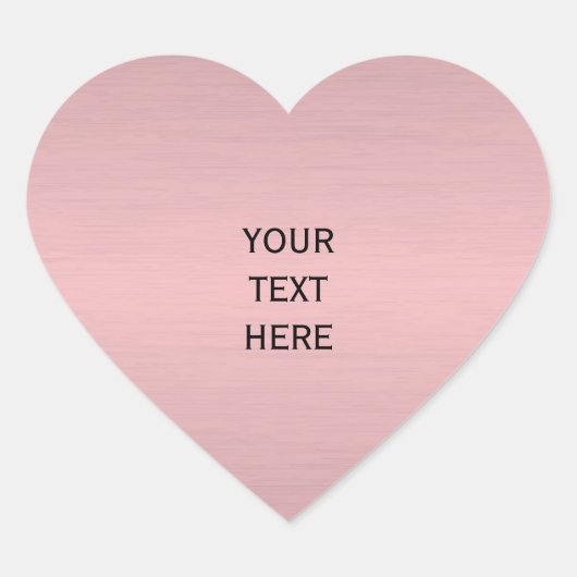 Roze Goud Moderne Trendy Aangepaste Voeg Uw Tekst Hart Sticker (Voorkant)