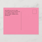 Roze Goud Moderne Trouwdatum Bewaar Postkaart (Achterkant)