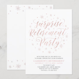 Roze goud | Moderne Verrassings-Pensioenfeest Kaart