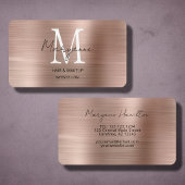 Roze Goud Monogram Elegant Modern Visitekaartje